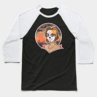 Candy Skull Girl Baseball T-Shirt